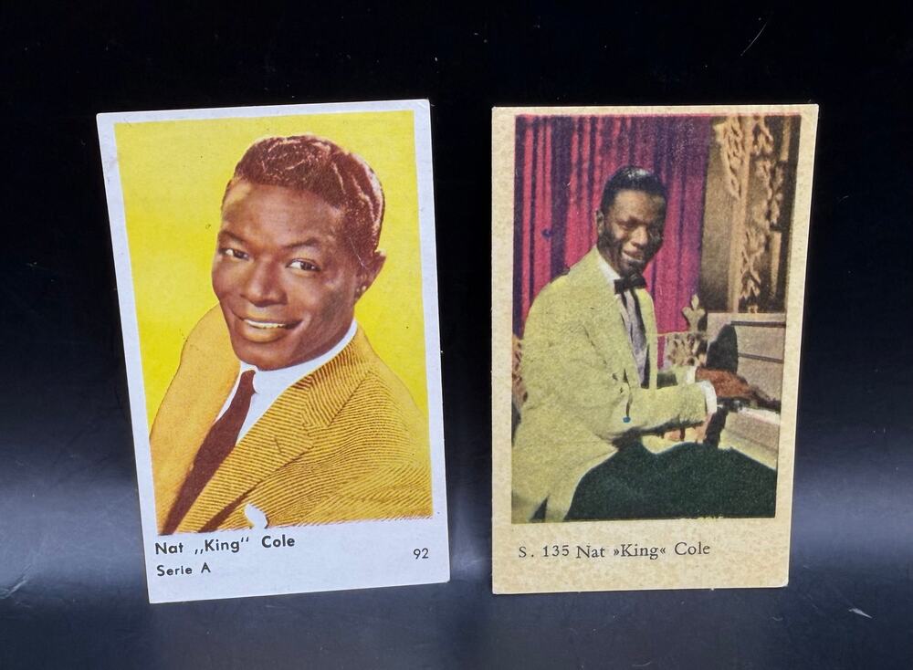 1960s Dutch Nat King Cole Cards Unforgettable, Sentimental Reasons, Smile